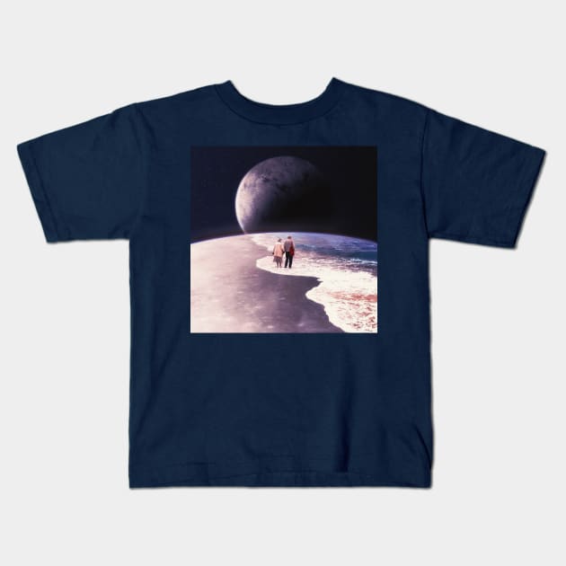 Somewhere Only We Know - Digital Collage Art Kids T-Shirt by aplinsky